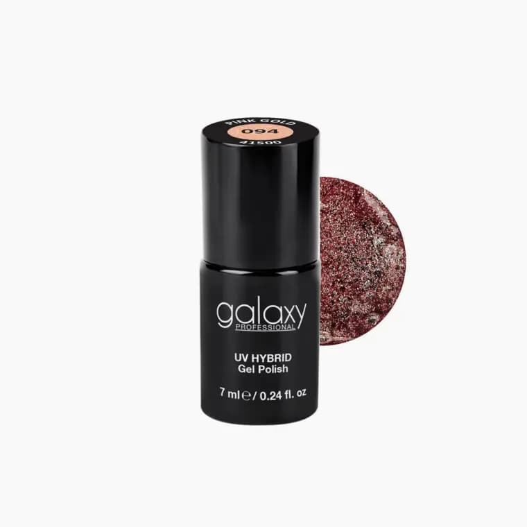GLITTERS - trajni lak za nokte UV/LED Hybrid 7 ml - Pink Gold S094
