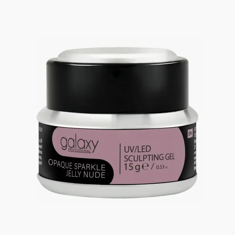 Sculpting Cover Gel - UV/LED Opaque Sparkle Jelly Nude - 15g